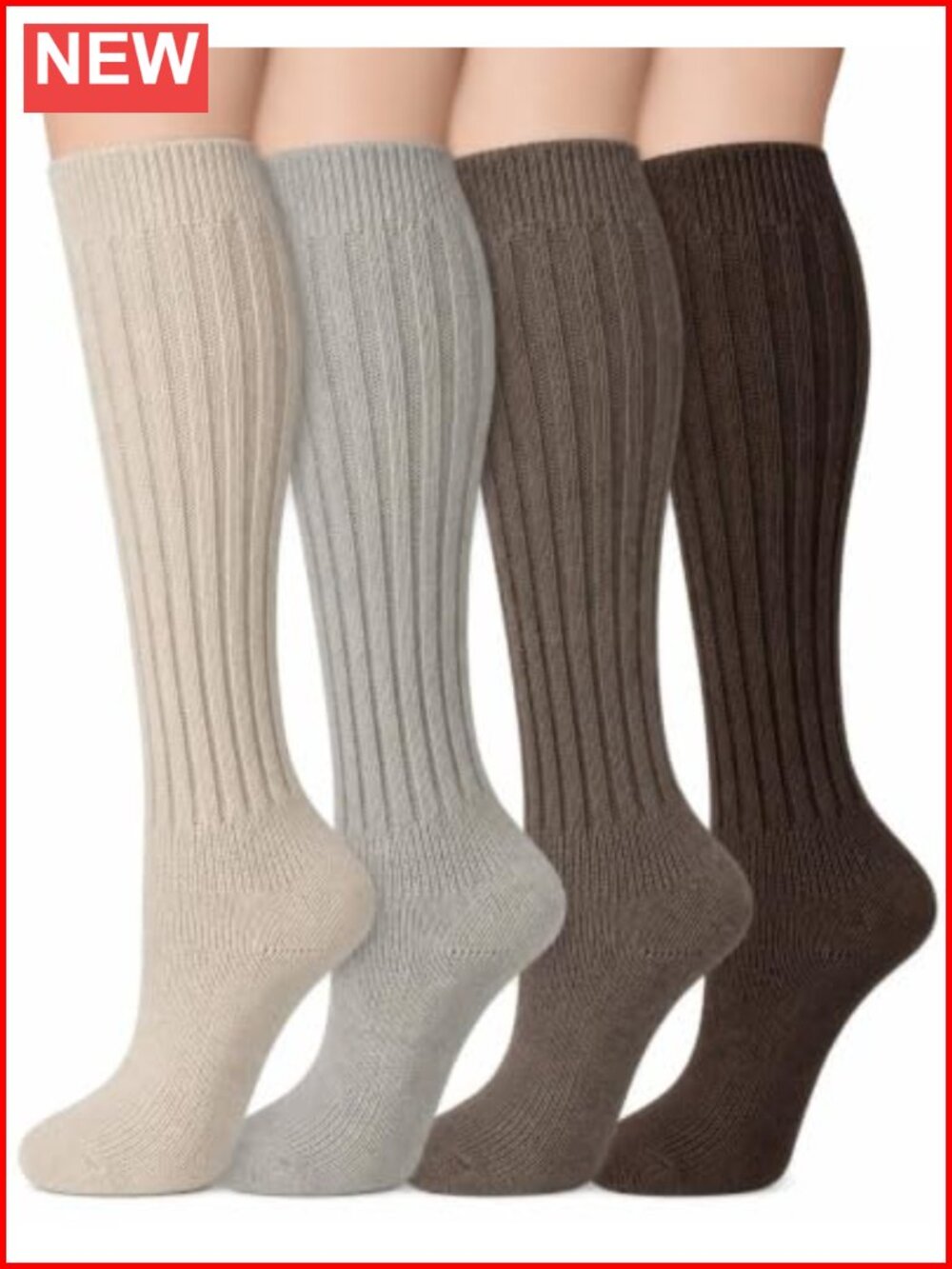 Knee High Merino Wool Socks Cushioned Sole Slouch Boot Socks